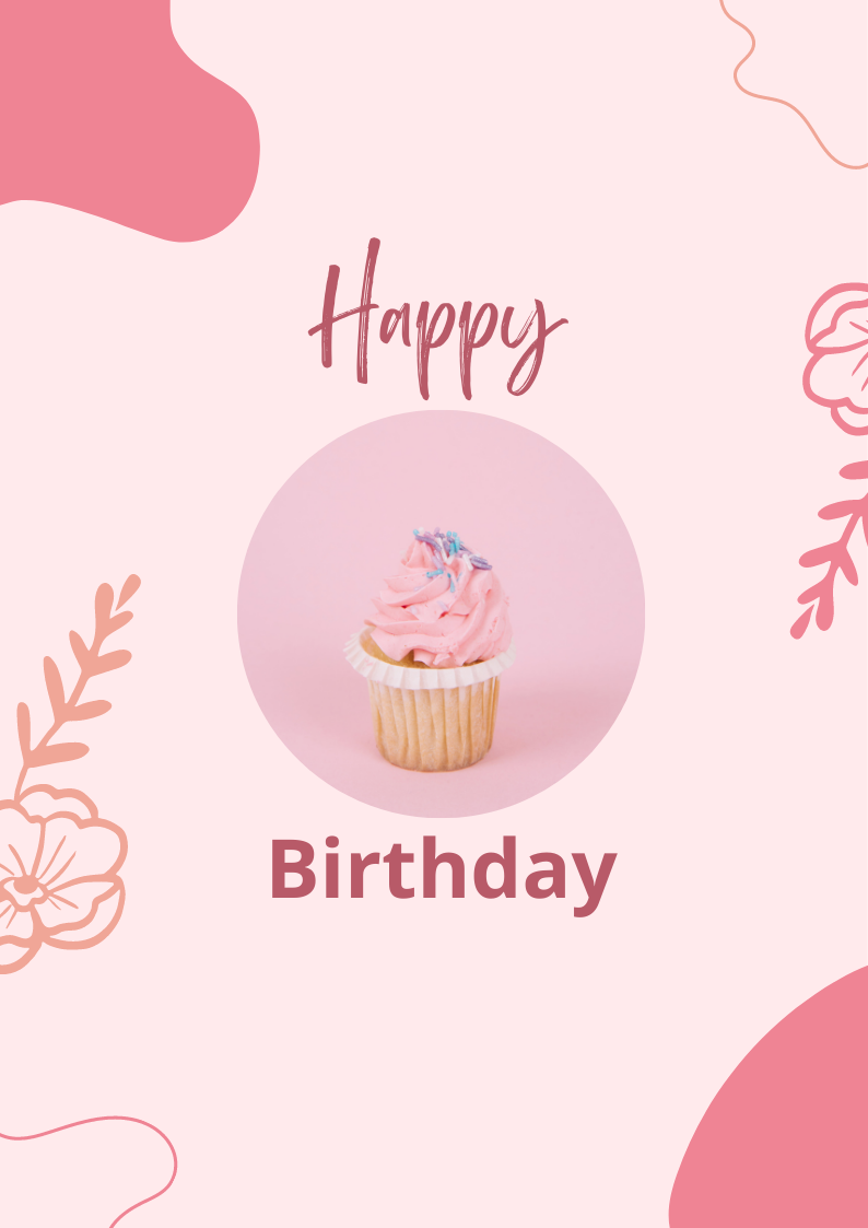 Pink Happy Birthday Poster