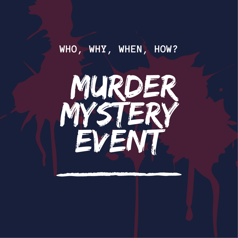 Red and Blue Splatter Murder Mystery Invitation