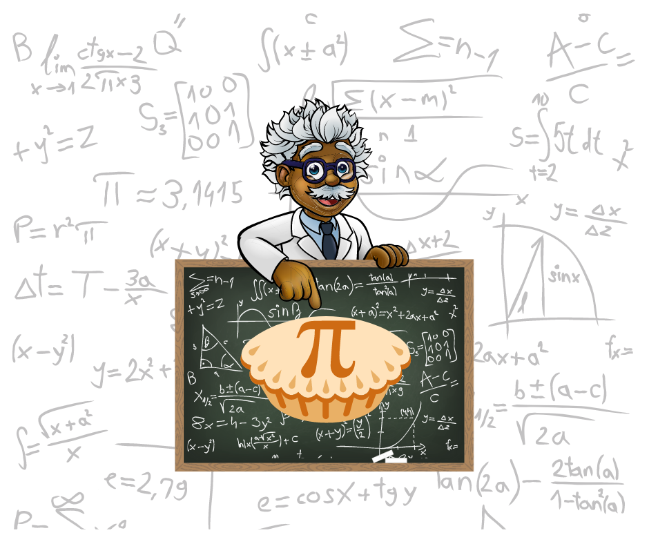 White Illustrated Happy Pi Day Greeting Facebook Post