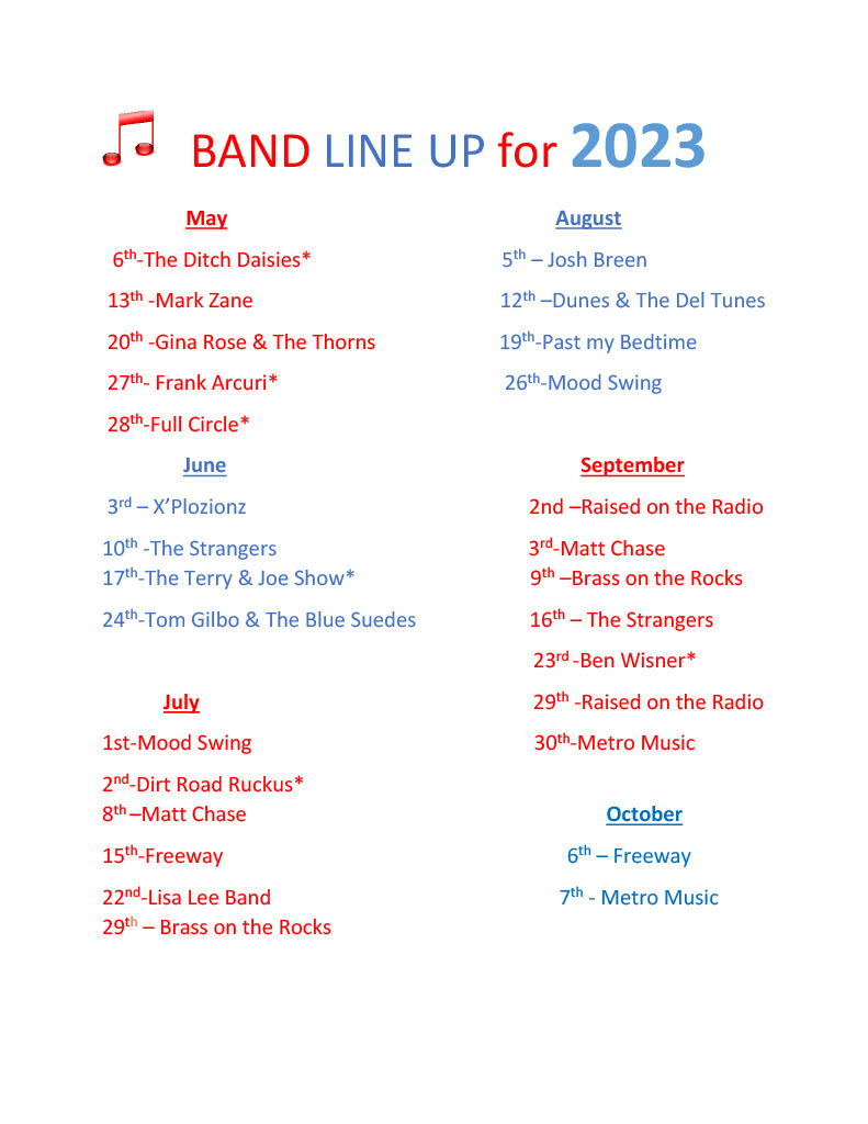 BLR 2023 Band Line Up