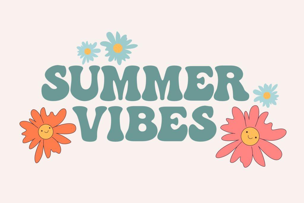 Retro,Poster,With,"summer,Vibes",Slogan,In,Retro,Colors,With